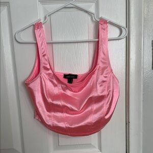 Wet Seal Shiny Pink Crop Top